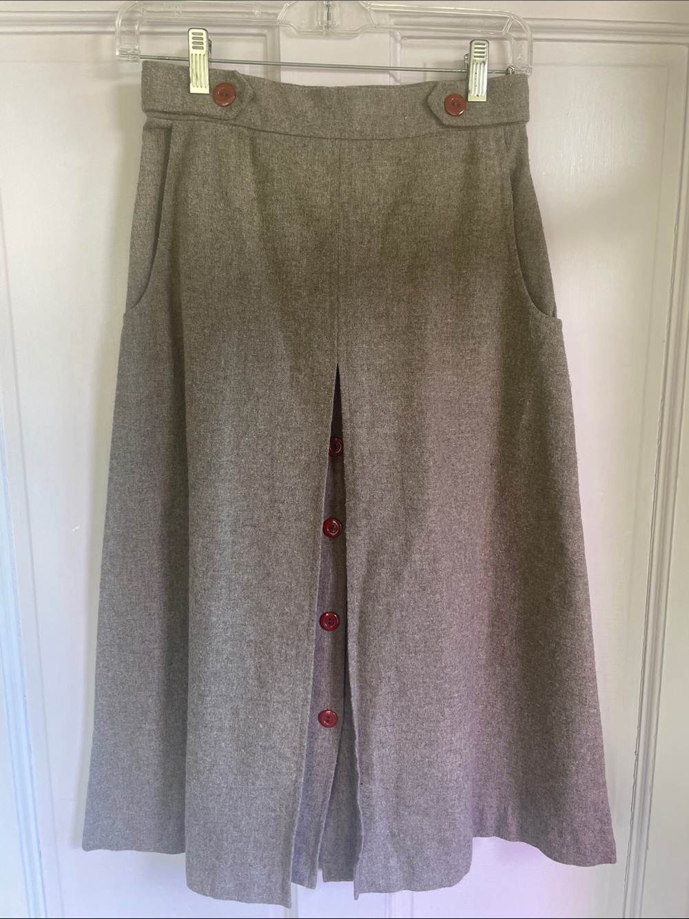 VINTAGE 1970s Midi Skirt 26” waist